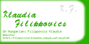 klaudia filippovics business card